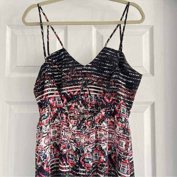 PARKER Black Pink Graphic Digital Print Sleeveless Maxi Dress Tie Back D… - Picture 4 of 12